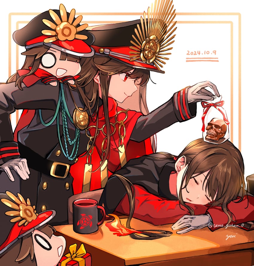 oda nobunaga, oda nobukatsu, and mini nobu (fate and 1 more) drawn by yui_(tamagohan)