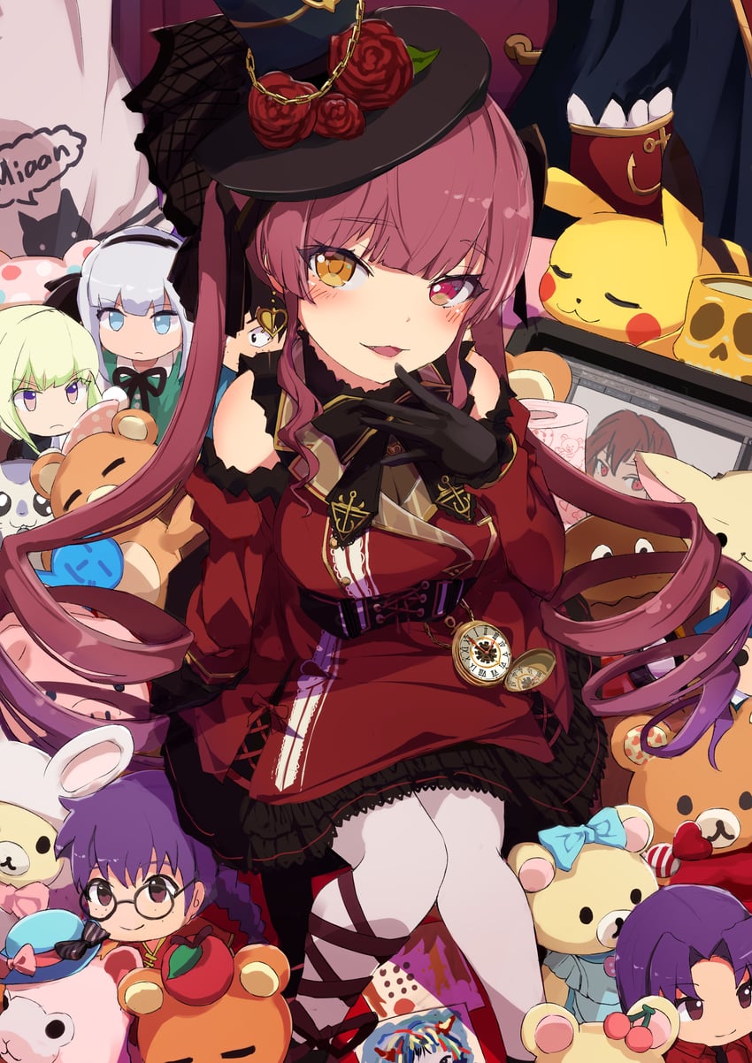 konpaku youmu, houshou marine, pikachu, lio fotia, katsuragi misato, and 7 more (touhou and 9 more) drawn by remini_(scenceremini)