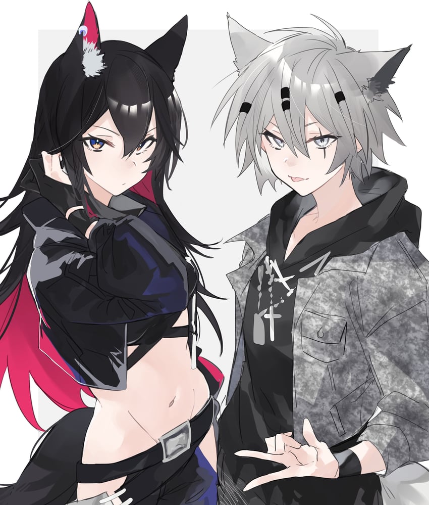 texas and lappland (arknights and 1 more) drawn by yakota_(usuk-yako)