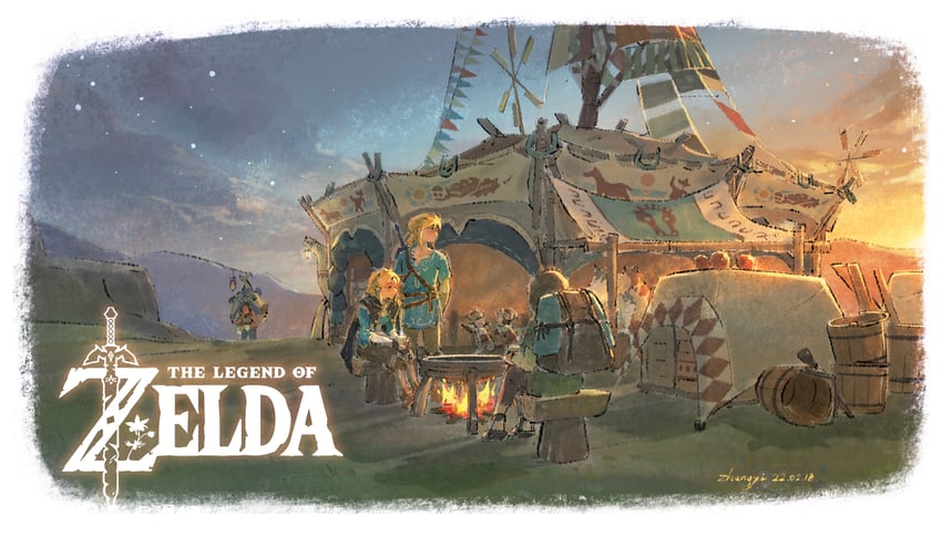 link, princess zelda, and beedle (the legend of zelda and 1 more) drawn by kchang57