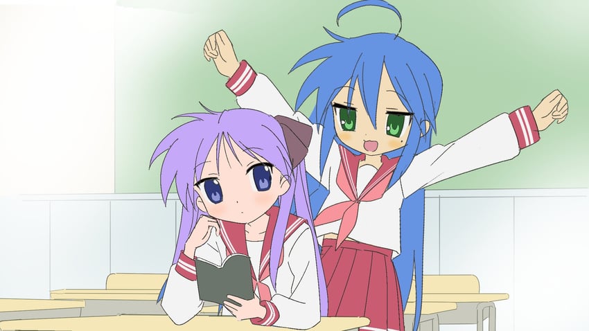 hiiragi kagami and izumi konata (lucky star) drawn by rytoua318