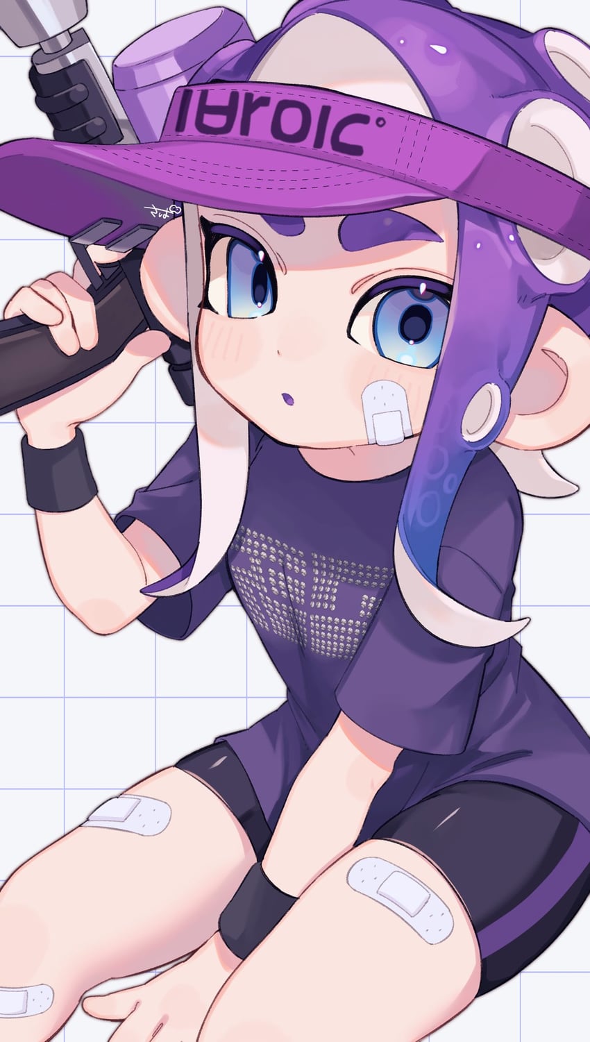 octoling player character and octoling girl (splatoon and 1 more) drawn by sabata_saba