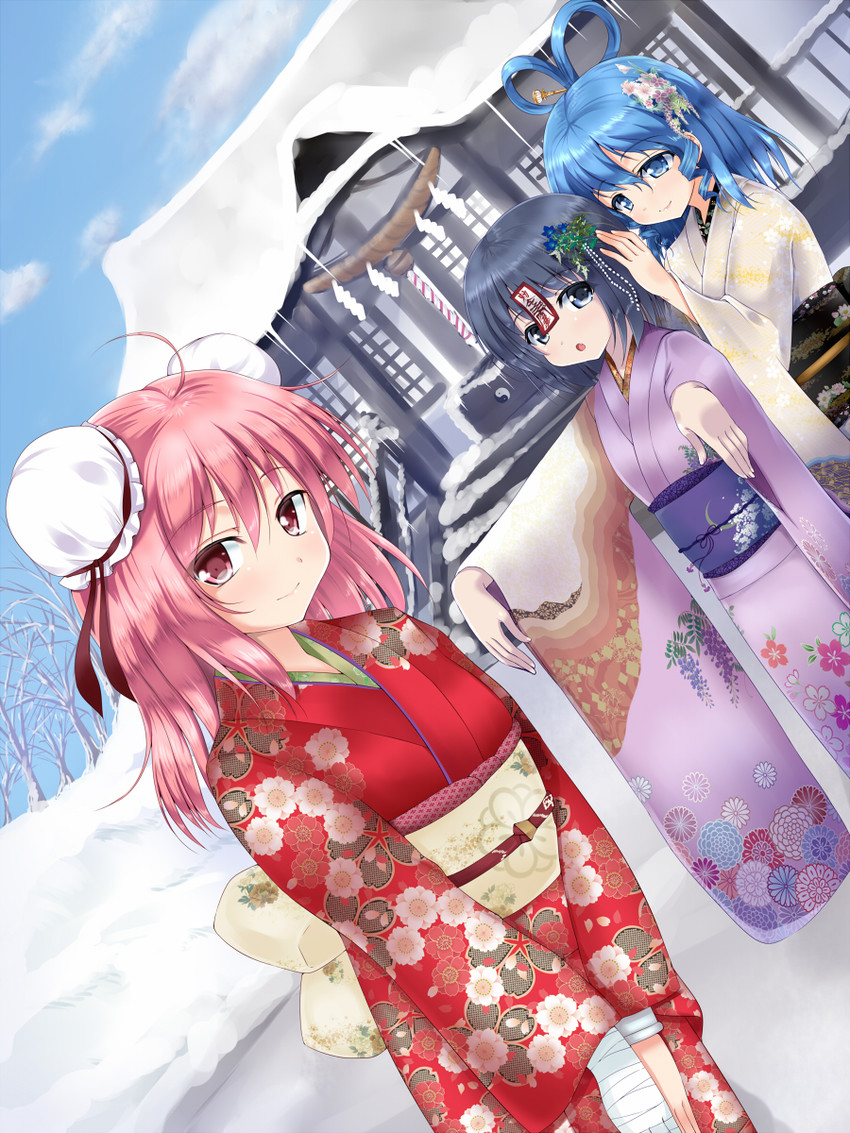 kaku seiga, ibaraki kasen, and miyako yoshika (touhou) drawn by u2_(5798239)