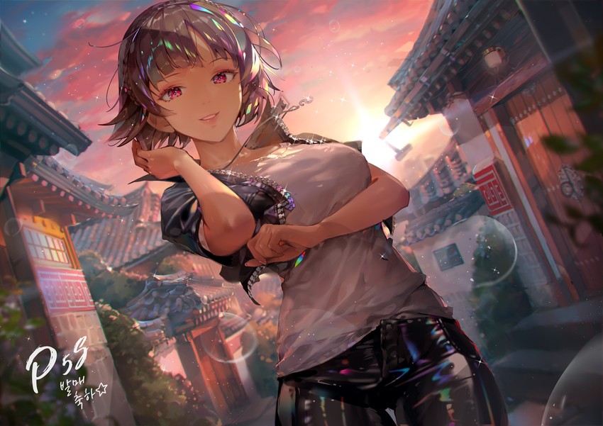 niijima makoto (persona and 2 more) drawn by crab_d