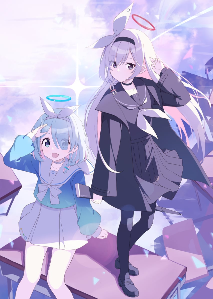 arona and plana (blue archive) drawn by .com_(bot_com1)