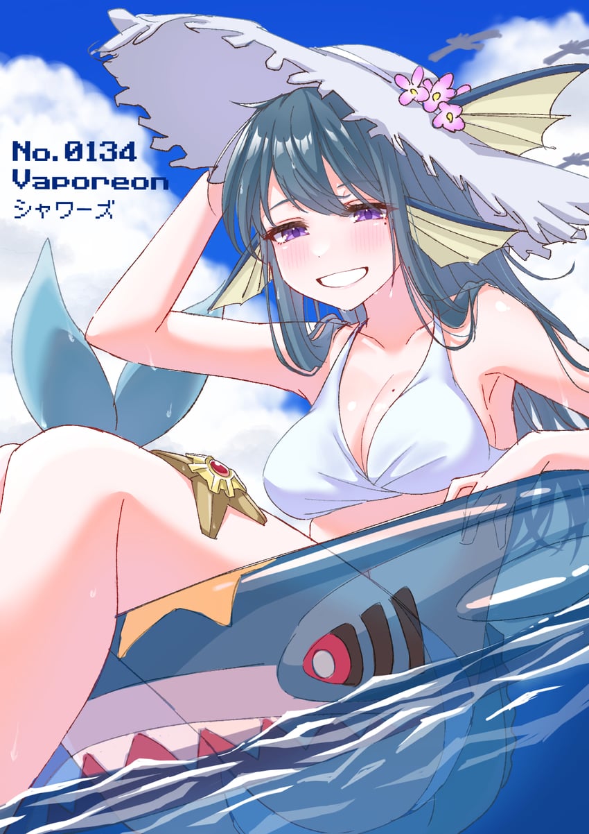 vaporeon, staryu, and sharpedo (pokemon) drawn by minori_13101