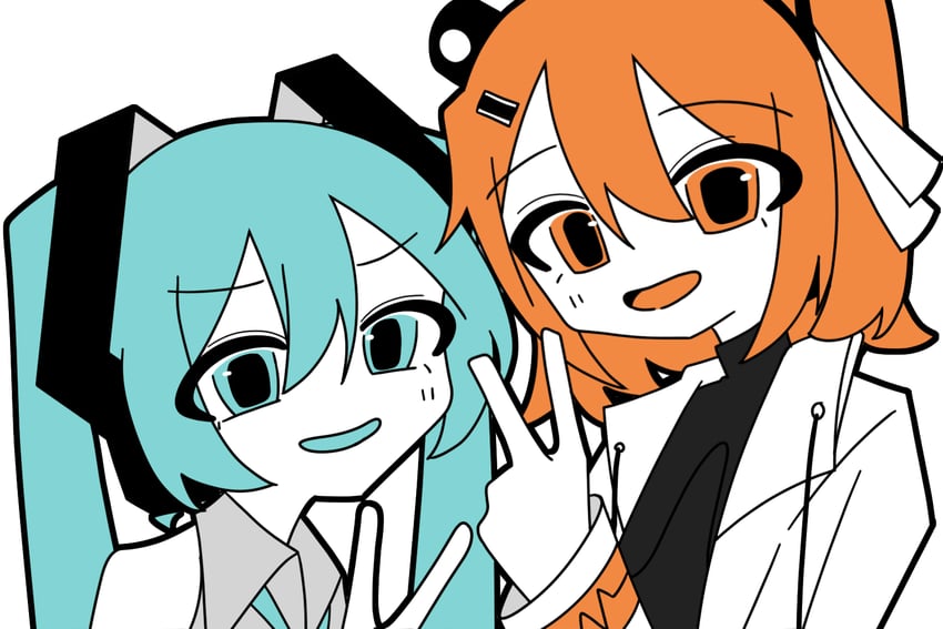 hatsune miku and adachi rei (vocaloid and 2 more) drawn by chiori_(_chio_ri)