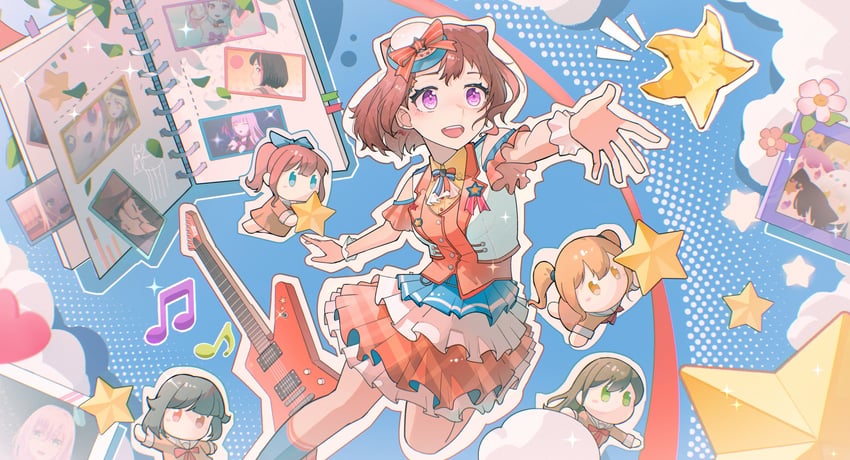 chihaya anon, mitake ran, tsurumaki kokoro, maruyama aya, minato yukina, and 7 more (bang dream! and 1 more) drawn by gblamgo