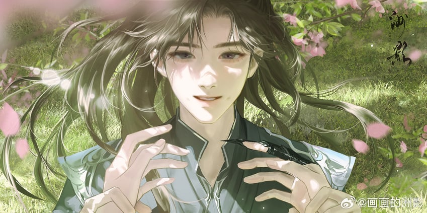 chu wanning and mo ran (erha he ta de bai mao shizun) drawn by zhou_ying_na
