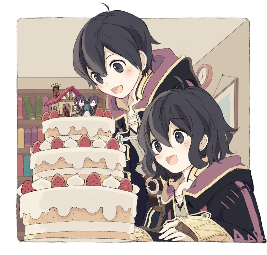 female morgan and male morgan (fire emblem and 2 more) drawn by moriya_(sorairo717)