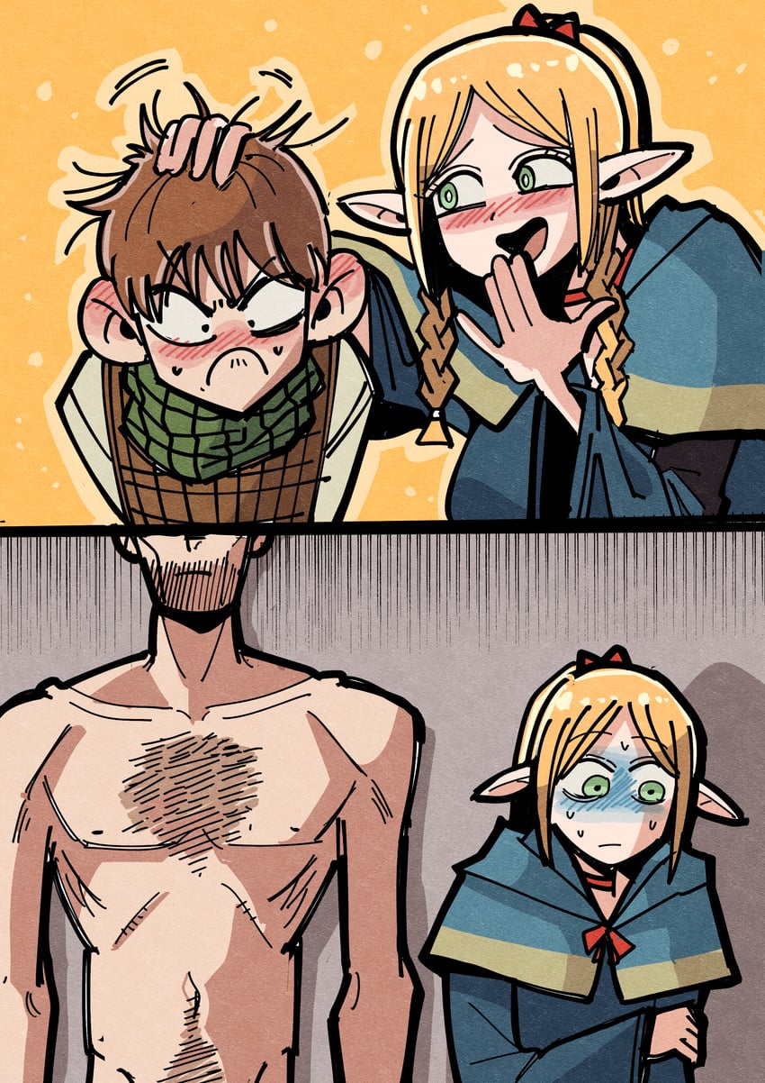 marcille donato and chilchuck tims (dungeon meshi) drawn by hansoom_(latebirdwakeup)