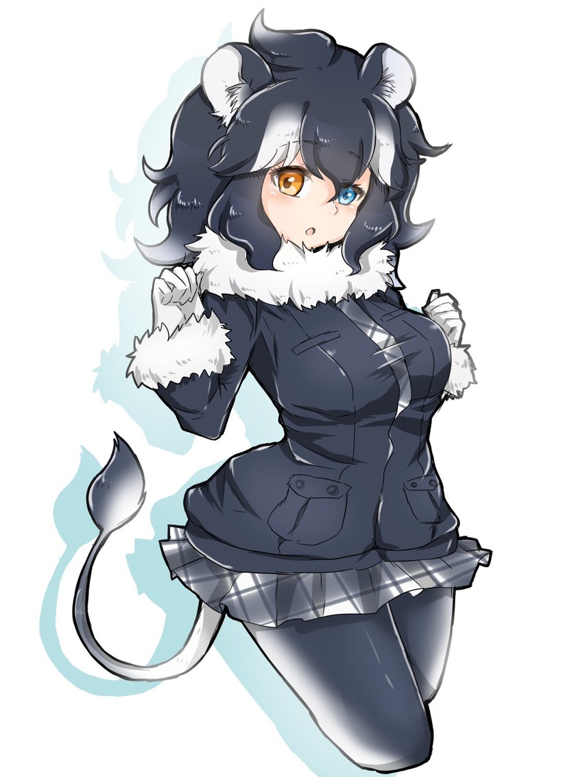 grey wolf and white lion (kemono friends) drawn by tatsuno_newo