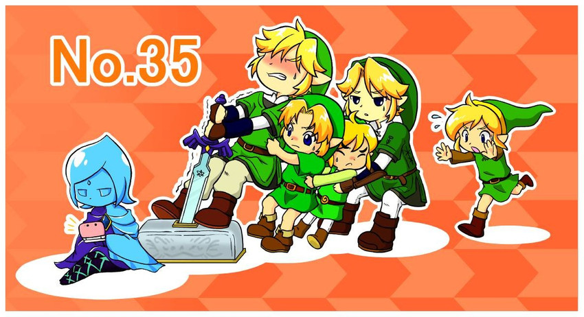 link, toon link, young link, and fi (the legend of zelda and 5 more) drawn by di-zi_(6209m)