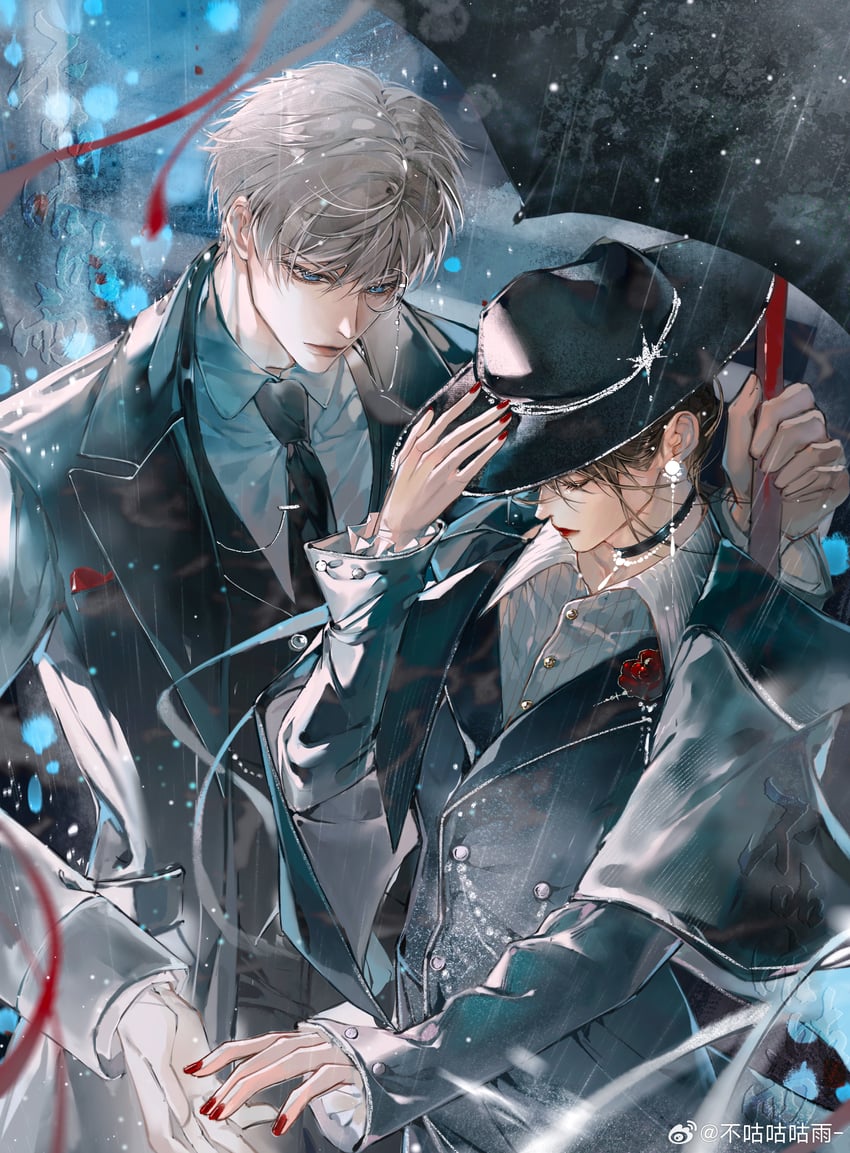 protagonist and xavier (love and deepspace) drawn by bu_gu_gu_gu_yu