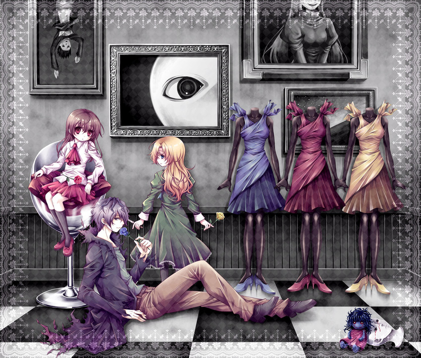 ib, mary, garry, and doll (ib) drawn by seren_(seresere)