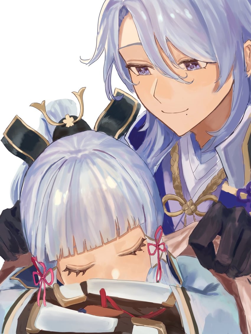 kamisato ayaka and kamisato ayato (genshin impact) drawn by genkaiootakun