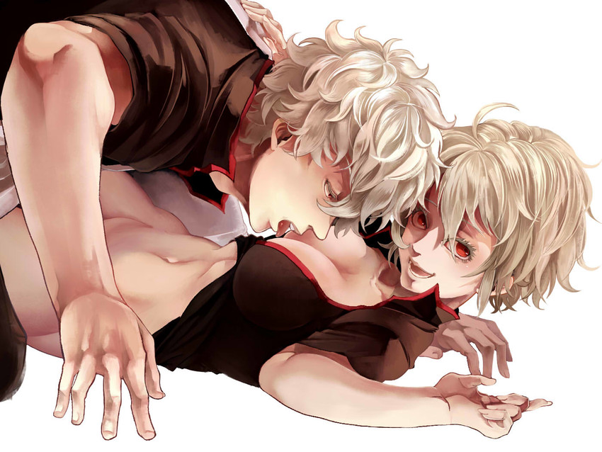 sakata gintoki and sakata ginko (gintama) drawn by matsuoka_(ajagaga)