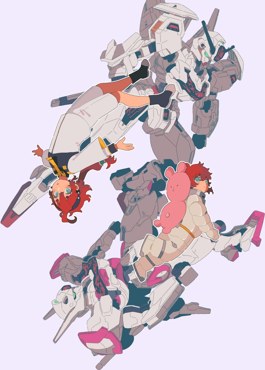 suletta mercury, ericht samaya, gundam calibarn, and gundam lfrith (gundam and 1 more) drawn by dou_(mame_eee)