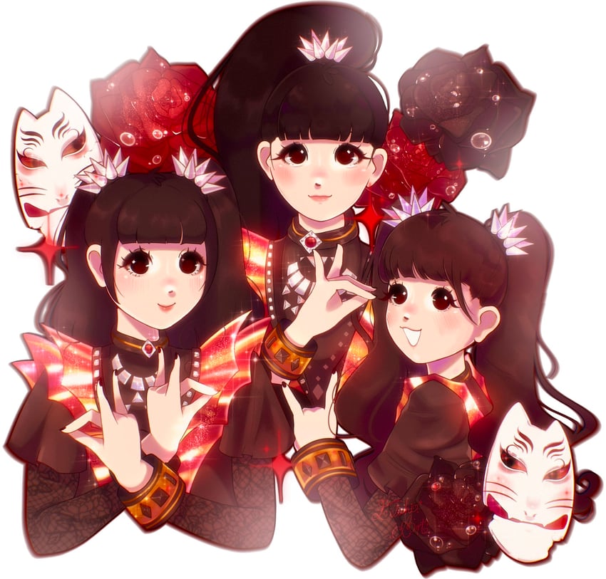 kikuchi moa, nakamoto suzuka, and okazaki momoko (real life and 1 more) drawn by lilichiart