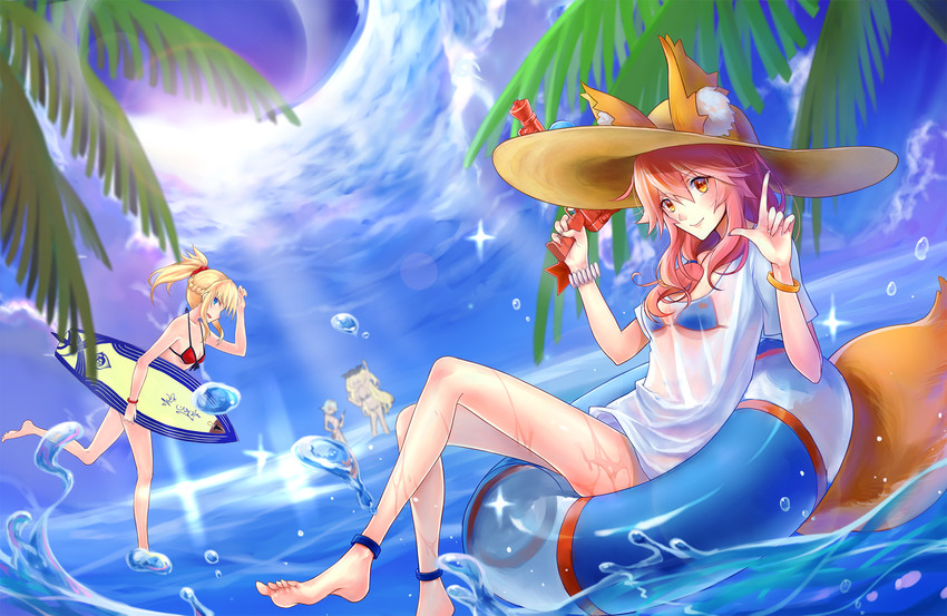 tamamo, mordred, tamamo no mae, anne bonny, and mary read (fate and 1 more) drawn by tokikouhime