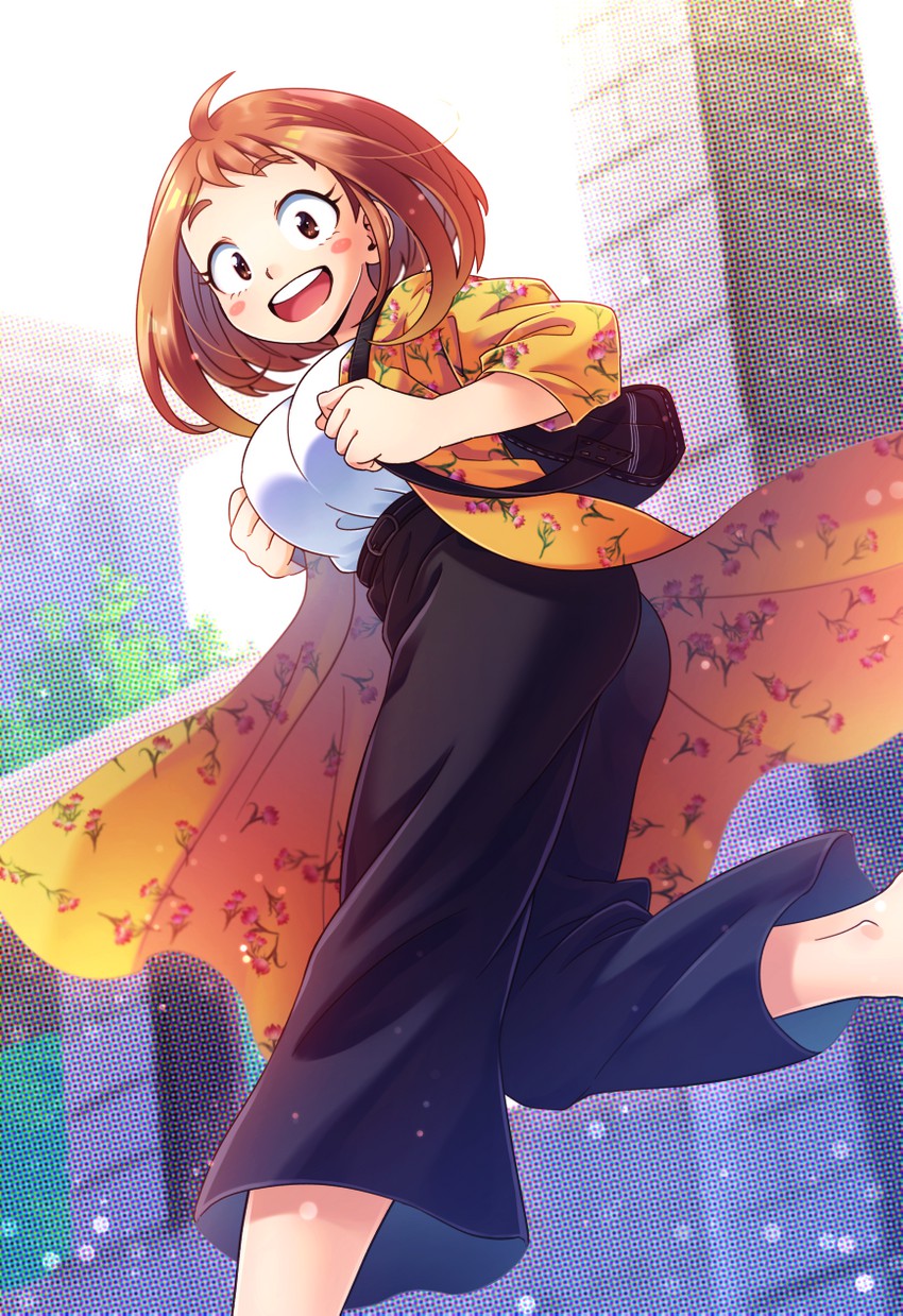 uraraka ochaco (boku no hero academia) drawn by abiko_yuuji
