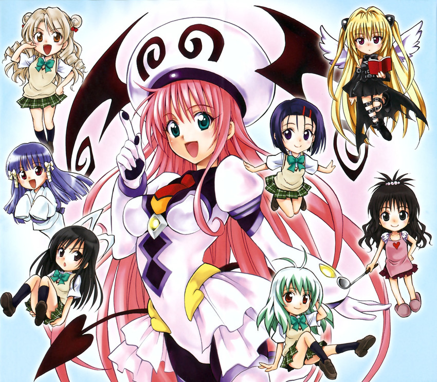 konjiki no yami, yuuki mikan, lala satalin deviluke, kotegawa yui, sairenji haruna, and 4 more (to love-ru) drawn by yabuki_kentarou