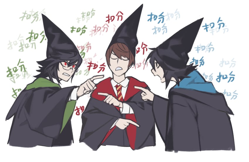 yagami light, l, and mikami teru (wizarding world and 2 more) drawn by saaak57587044