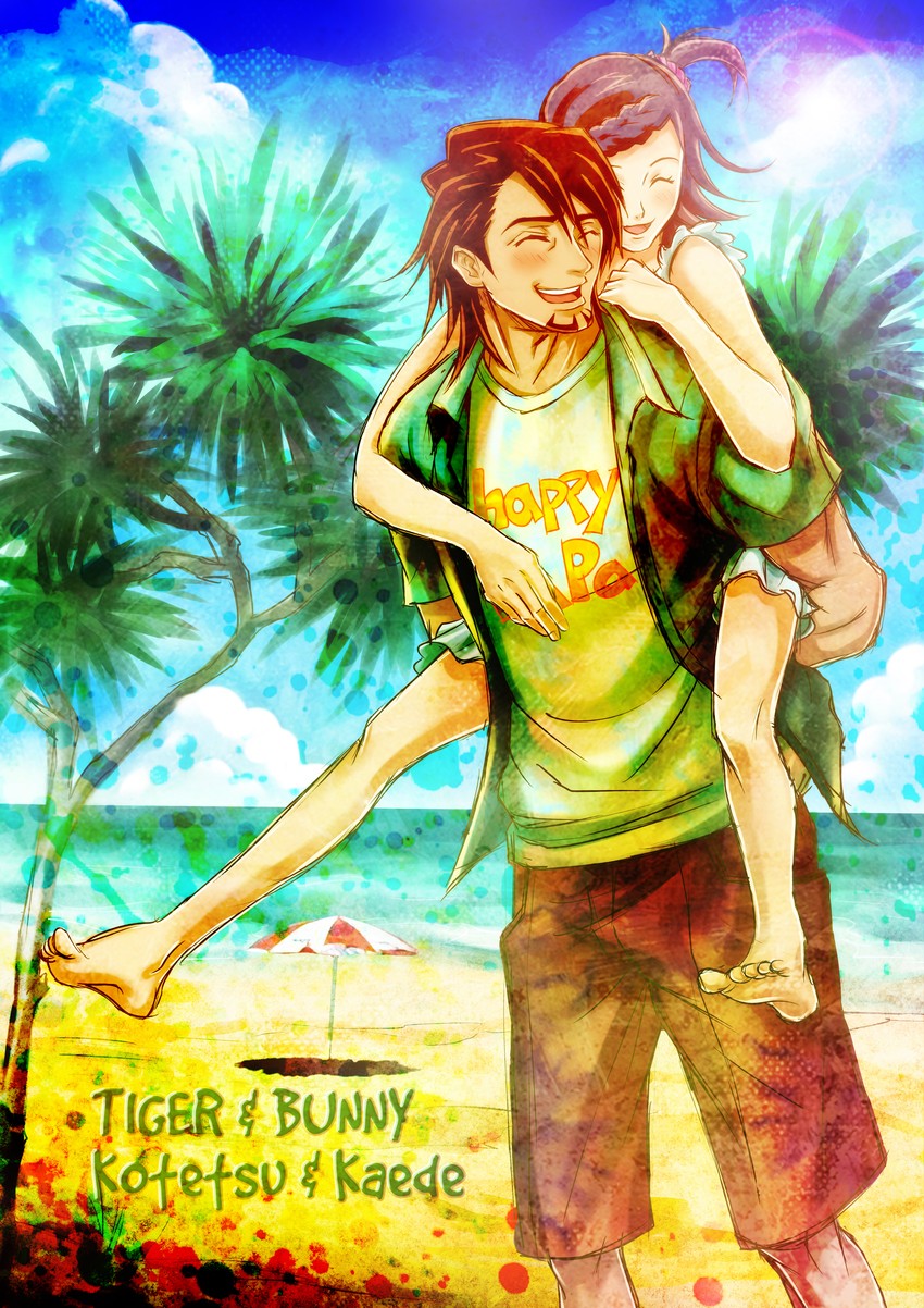 kaburagi t. kotetsu and kaburagi kaede (tiger & bunny) drawn by hiramayu