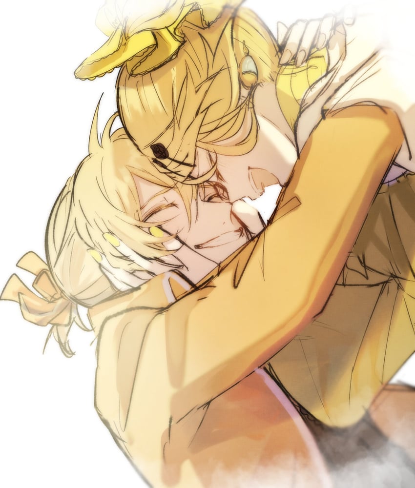 kagamine rin, kagamine len, riliane lucifen d'autriche, and allen avadonia (vocaloid and 1 more) drawn by warabi_(danngo-mitarasi)