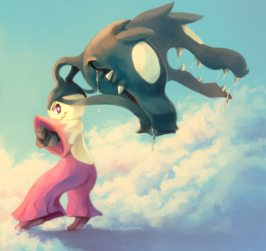 mawile and mega mawile (pokemon) drawn by musicalcombusken