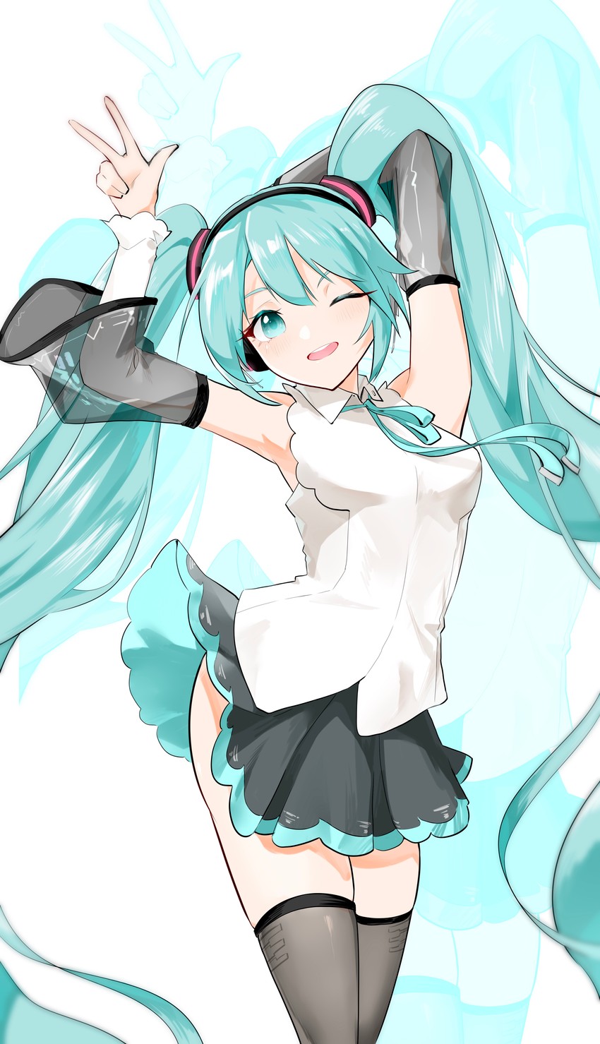 hatsune miku (vocaloid and 1 more) drawn by jiu_ye_sang
