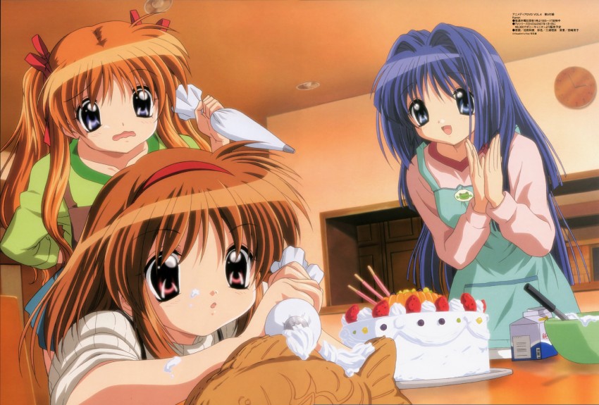 tsukimiya ayu, minase nayuki, and sawatari makoto (kanon and 1 more) drawn by ikeda_kazumi