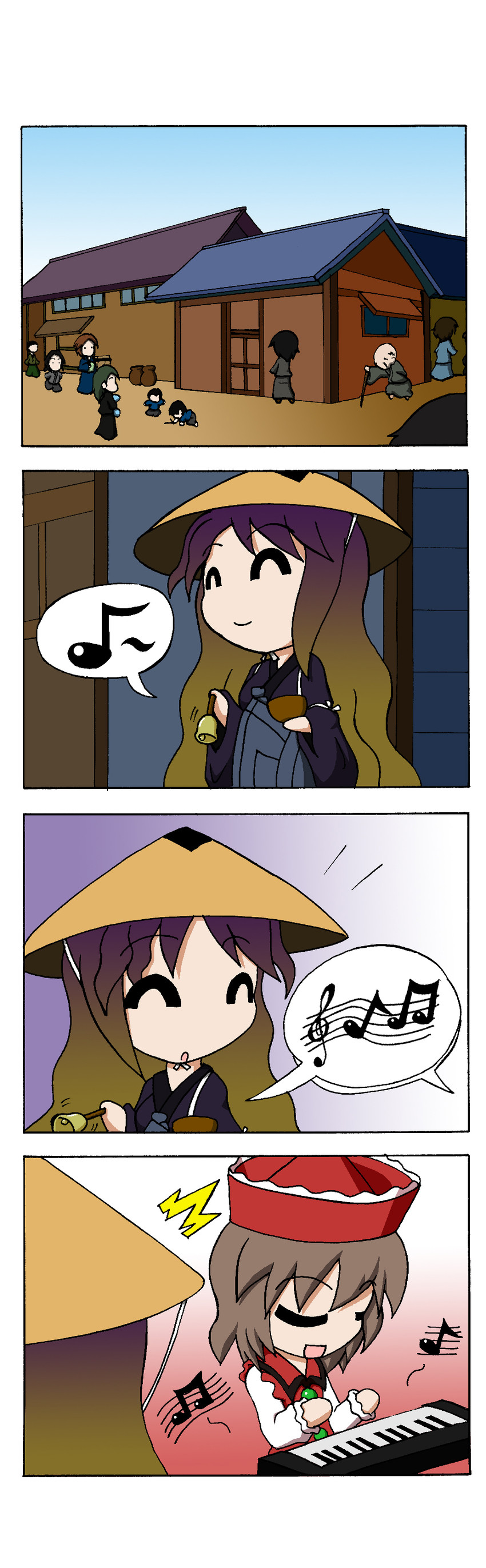 hijiri byakuren and lyrica prismriver (touhou) drawn by rakugaki-biyori