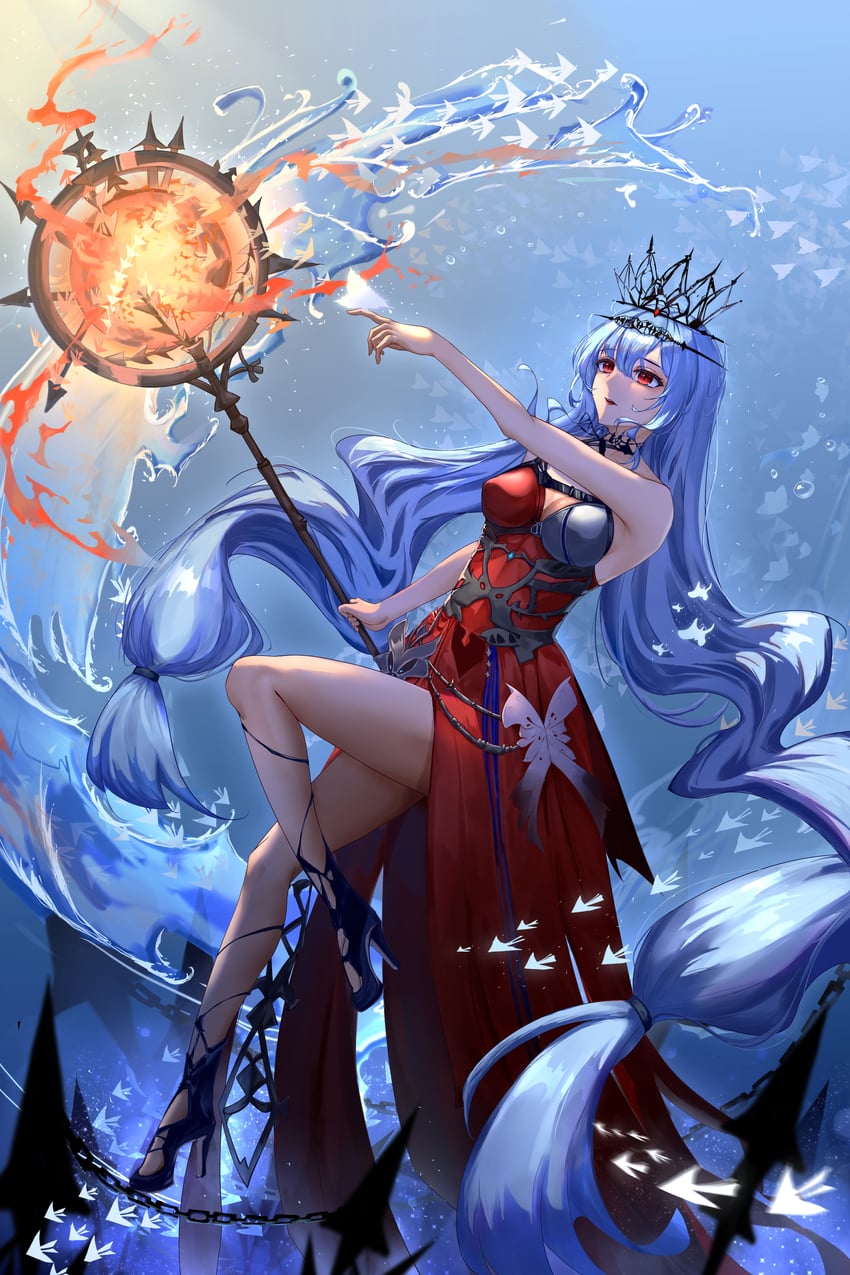 skadi and skadi the corrupting heart (arknights) drawn by wuzoto