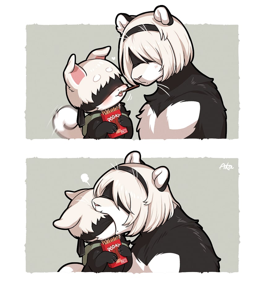 2b and 9s (nier and 1 more) drawn by missaka