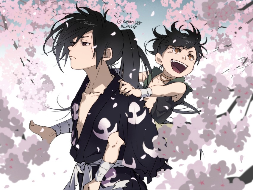 hyakkimaru and dororo (dororo) drawn by ringorenji