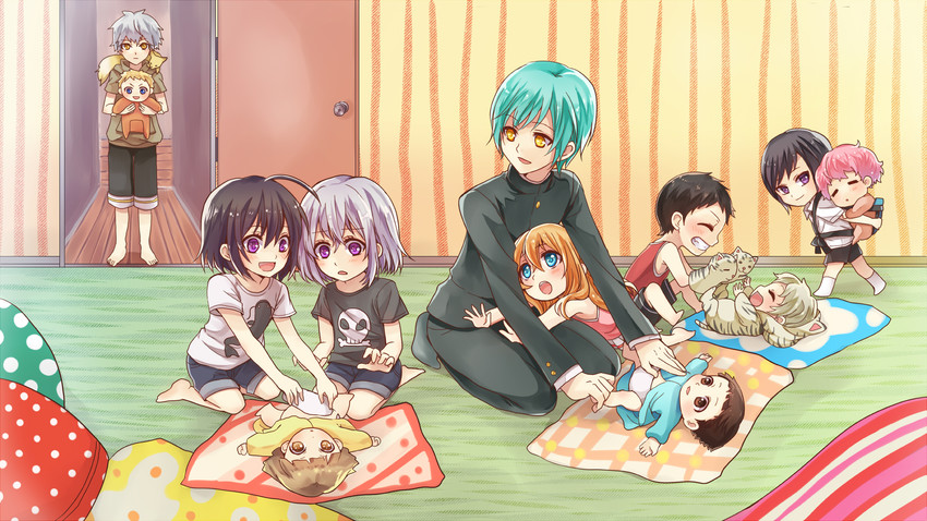 namazuo toushirou, honebami toushirou, midare toushirou, yagen toushirou, ichigo hitofuri, and 8 more (touken ranbu) drawn by setora