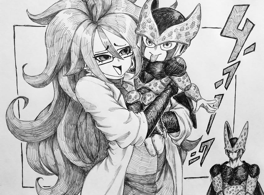 android 21, cell, perfect cell, and cell junior (dragon ball and 1 more) drawn by chronozbergh