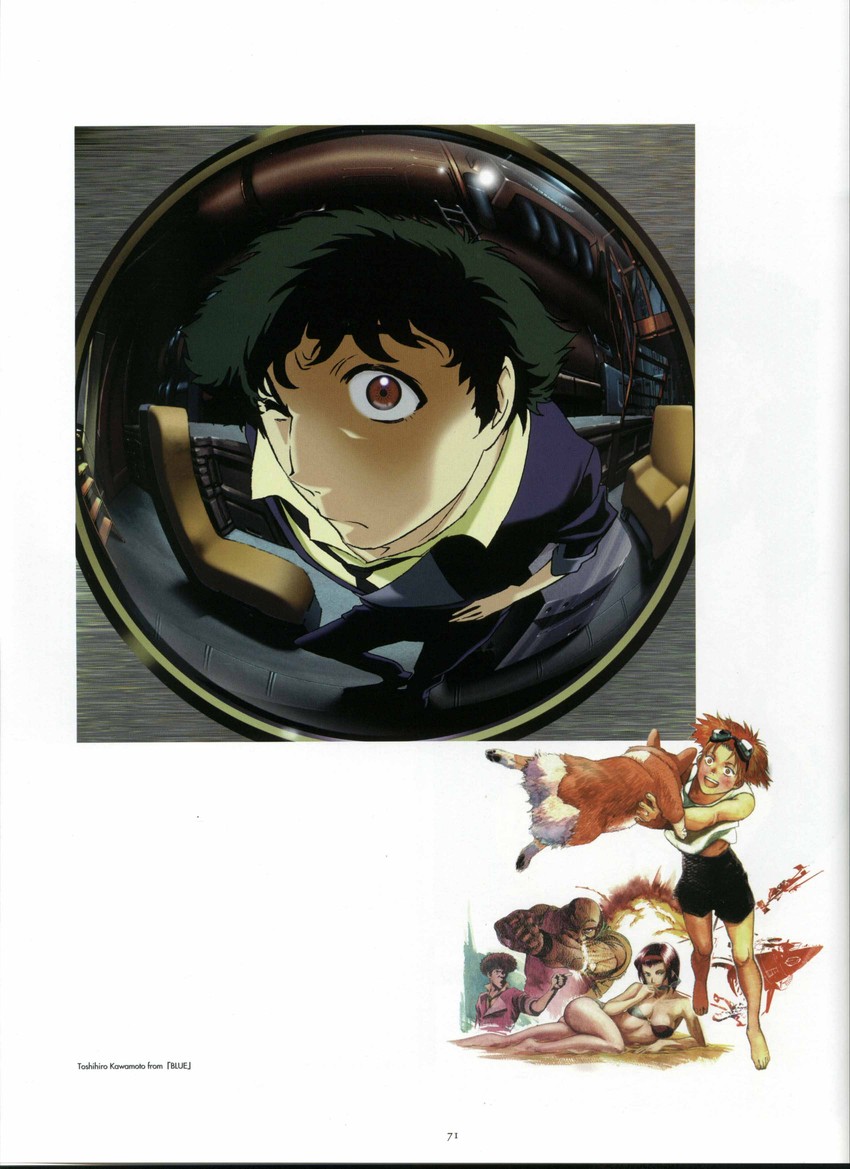 faye valentine, spike spiegel, edward wong hau pepelu tivrusky iv, ein, jet black, and 3 more (cowboy bebop)