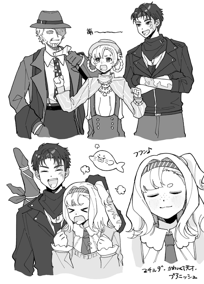 matilda bouanich, j, and pioneer (reverse:1999) drawn by rikini_sushi