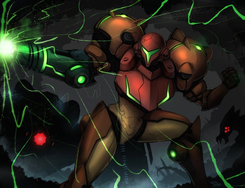 samus aran, metroid, zeta metroid, and diggernaut (metroid and 1 more) drawn by wakaba_(wata_ridley)