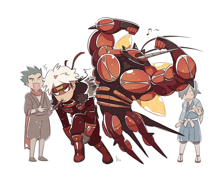 guzma, falkner, buzzwole, and koga (pokemon and 2 more) drawn by ssalbulre