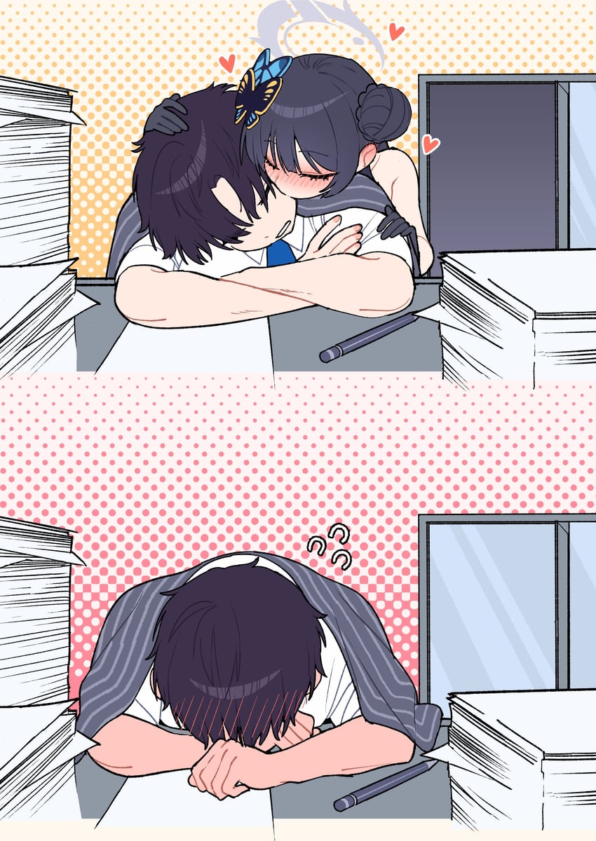 sensei and kisaki (blue archive and 1 more) drawn by je_o_mo