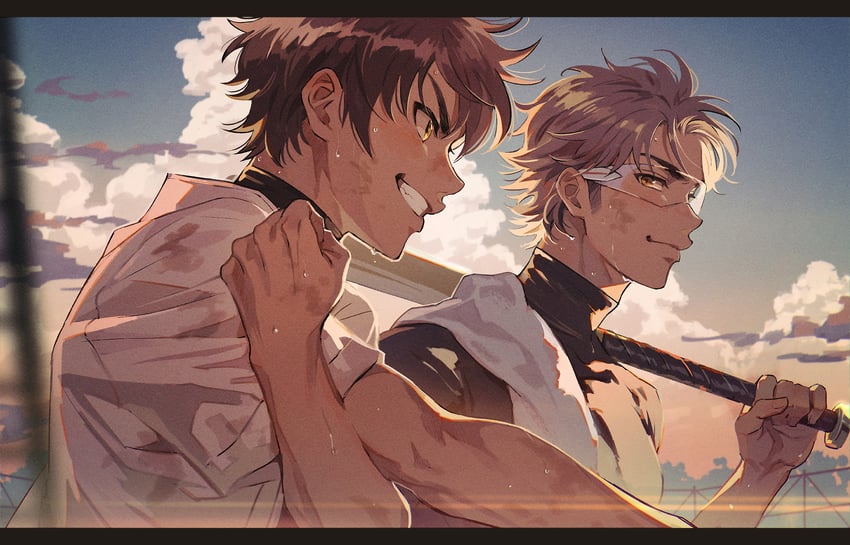 miyuki kazuya and sawamura eijun (ace of diamond) drawn by sato_(sato_1_11)