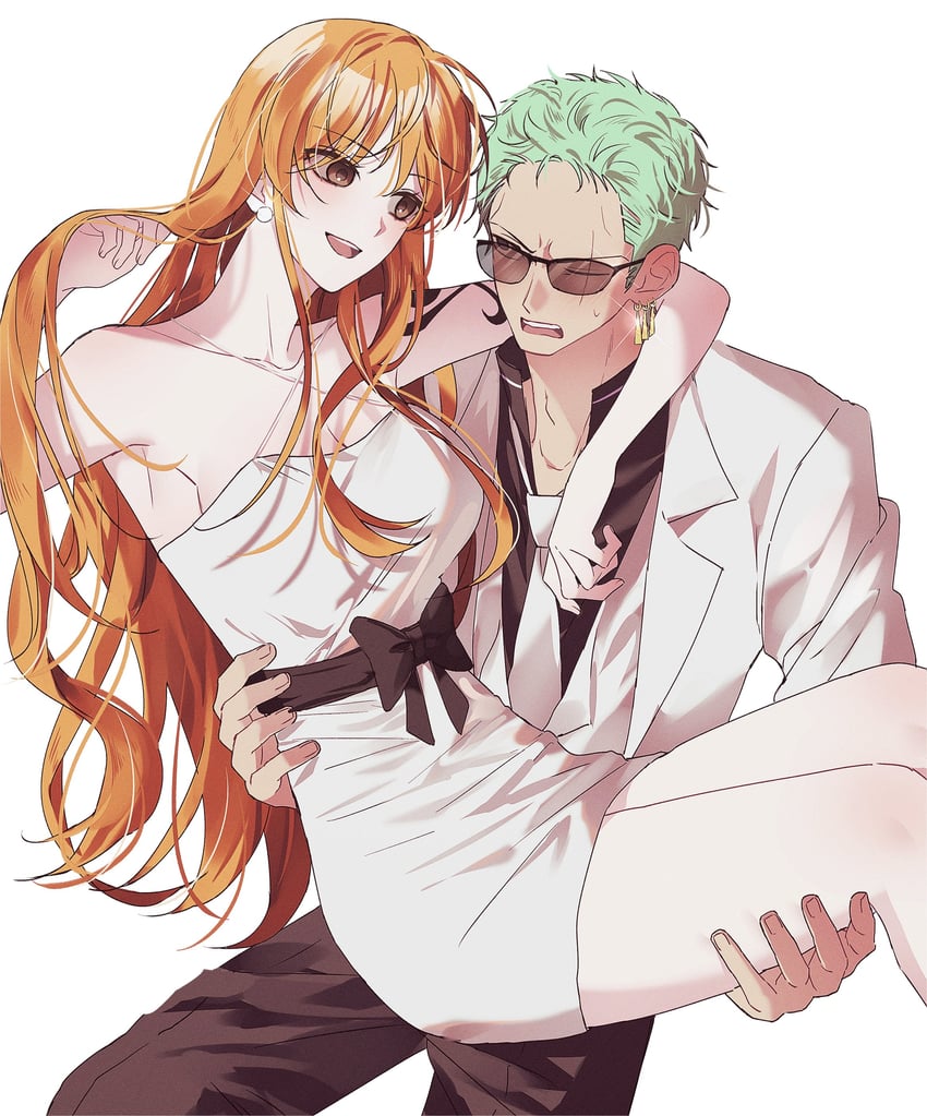 nami and roronoa zoro (one piece and 1 more) drawn by reeyozn