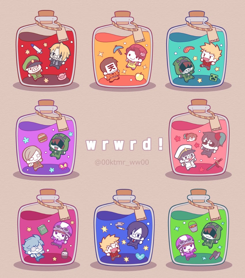 creeper, zom, roboro, koneshima, shoppi, and 8 more (minecraft and 1 more) drawn by kotorai