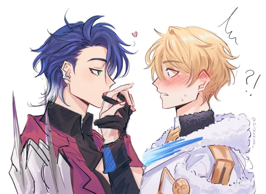 sampo koski and gepard landau (honkai and 1 more) drawn by dilyakum