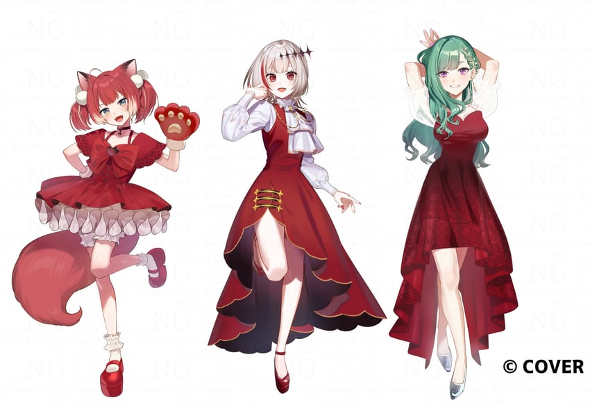 yakumo beni, akami karubi, and dtto. (vspo! and 2 more) drawn by yokujitsu