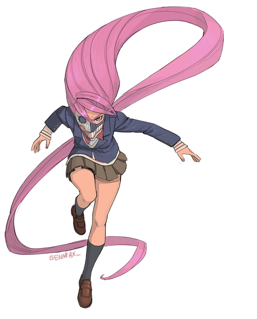 shiratori aira and acrobatic silky (dandadan) drawn by genniax