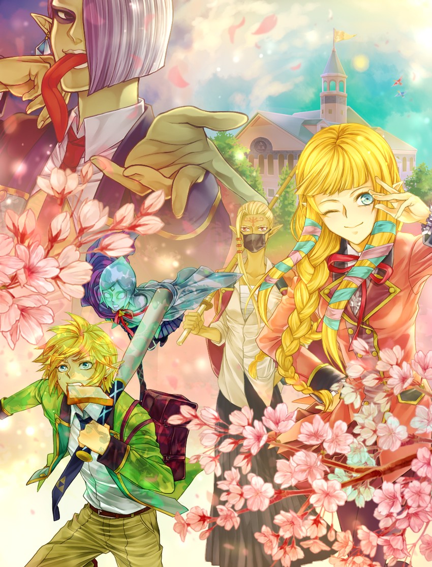 link, princess zelda, impa, fi, ghirahim, and 1 more (the legend of zelda and 1 more) drawn by oyatsu_itsu